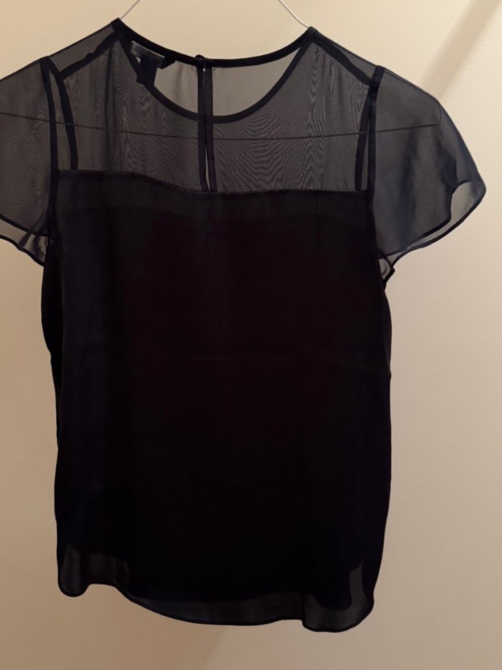 Tommy Hilfiger Black Sheer Yoke Blouse Size 2
